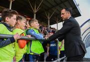 9 September 2017; Longford Town manager Neale Fenn with young supporters prior to the Irish Daily Mail FAI Cup Quarter-Final match between Longford Town and Cork City at The City Calling Stadium in Longford. Photo by Stephen McCarthy/Sportsfile