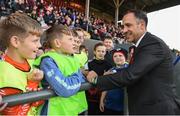 9 September 2017; Longford Town manager Neale Fenn with young supporters prior to the Irish Daily Mail FAI Cup Quarter-Final match between Longford Town and Cork City at The City Calling Stadium in Longford. Photo by Stephen McCarthy/Sportsfile