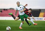 9 September 2017; Karl Sheppard of Cork City in action against Daniel O'Reilly of Longford Town during the Irish Daily Mail FAI Cup Quarter-Final match between Longford Town and Cork City at The City Calling Stadium in Longford. Photo by Stephen McCarthy/Sportsfile