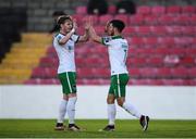 9 September 2017; Jimmy Keohane, right, celebrates after scoring his side's second goal with his Cork City team-mate Kieran Sadlier during the Irish Daily Mail FAI Cup Quarter-Final match between Longford Town and Cork City at The City Calling Stadium in Longford. Photo by Stephen McCarthy/Sportsfile