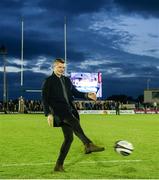 9 September 2017; Galway senior hurler Joe Canning on the pitch at half time during the Guinness PRO14 Round 2 match between Connacht and Southern Kings at The Sportsground in Galway. Photo by Seb Daly/Sportsfile