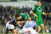 9 September 2017; Jack Carty of Connacht is tackled by Schalk Ferreira, left, and Entienne Swanepoel of Southern Kings during the Guinness PRO14 Round 2 match between Connacht and Southern Kings at The Sportsground in Galway. Photo by Seb Daly/Sportsfile