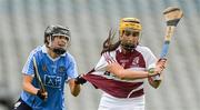 10 September 2017; Denise McGrath of Westmeath in action against Deirdre Johnstone of Dublin during the Liberty Insurance All-Ireland Premier Junior Camogie Championship Final match between Dublin and Westmeath at Croke Park in Dublin. Photo by Piaras Ó Mídheach/Sportsfile