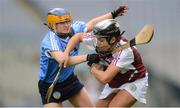 10 September 2017; Pamela Greville of Westmeath in action against Niamh Gleeson of Dublin during the Liberty Insurance All-Ireland Premier Junior Camogie Championship Final match between Dublin and Westmeath at Croke Park in Dublin. Photo by Piaras Ó Mídheach/Sportsfile
