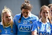 10 September 2017; Dublin players from left Ciara Buchanan, Laura Walsh and Aoife Bugler after the Liberty Insurance All-Ireland Premier Junior Camogie Championship Final match between Dublin and Westmeath at Croke Park in Dublin. Photo by Matt Browne/Sportsfile