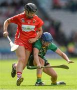 10 September 2017; Keeva McCarthy of Cork in action against Aoife Maguire of Meath during the Liberty Insurance All-Ireland Intermediate Camogie Championship Final match between Cork and Meath at Croke Park in Dublin. Photo by Piaras Ó Mídheach/Sportsfile