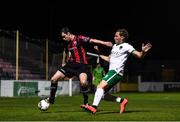 9 September 2017; Noel Haverty of Longford Town in action against Achille Campion of Cork City during the Irish Daily Mail FAI Cup Quarter-Final match between Longford Town and Cork City at The City Calling Stadium in Longford. Photo by Stephen McCarthy/Sportsfile