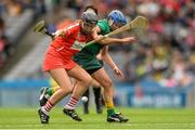 10 September 2017; Keeva McCarthy of Cork in action against Aoife Maguire of Meath during the Liberty Insurance All-Ireland Intermediate Camogie Championship Final match between Cork and Meath at Croke Park in Dublin. Photo by Piaras Ó Mídheach/Sportsfile