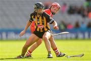 10 September 2017; Julie Ann Malone of Kilkenny in action against Chloe Sigerson of Cork during the Liberty Insurance All-Ireland Senior Camogie Final match between Cork and Kilkenny at Croke Park in Dublin. Photo by Piaras Ó Mídheach/Sportsfile