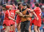 10 September 2017; Cork manager Paudie Murray celebrates with his players after the Liberty Insurance All-Ireland Senior Camogie Final match between Cork and Kilkenny at Croke Park in Dublin. Photo by Matt Browne/Sportsfile