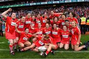 10 September 2017; The Cork team celebrate with The O'Duffy Cup after the Liberty Insurance All-Ireland Senior Camogie Final match between Cork and Kilkenny at Croke Park in Dublin. Photo by Matt Browne/Sportsfile