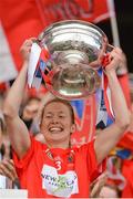 10 September 2017; Cork captain Rena Buckley lifts The O'Duffy Cup after the Liberty Insurance All-Ireland Senior Camogie Final match between Cork and Kilkenny at Croke Park in Dublin. Photo by Piaras Ó Mídheach/Sportsfile