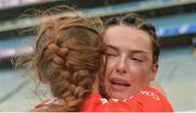 10 September 2017; Cork's Meabh Cahalane and team-mate Ashling Thompson, behind, celebrate after the Liberty Insurance All-Ireland Senior Camogie Final match between Cork and Kilkenny at Croke Park in Dublin. Photo by Piaras Ó Mídheach/Sportsfile