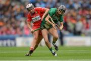 10 September 2017; Katelyn Hickey of Cork in action against Áine Keogh of Meath during the Liberty Insurance All-Ireland Intermediate Camogie Championship Final match between Cork and Meath at Croke Park in Dublin. Photo by Piaras Ó Mídheach/Sportsfile