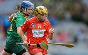10 September 2017; Rachel O'Shea of Cork in action against Aoife Maguire of Meath during the Liberty Insurance All-Ireland Intermediate Camogie Championship Final match between Cork and Meath at Croke Park in Dublin. Photo by Piaras Ó Mídheach/Sportsfile