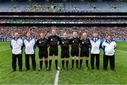 10 September 2017; Referee Owen Elliott and his officials before the Liberty Insurance All-Ireland Senior Camogie Camogie Final match between Cork and Kilkenny at Croke Park in Dublin. Photo by Matt Browne/Sportsfile