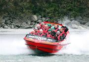 19 June 2012; Ireland players and management on the Shotover Jet, on squad activity day ahead of their Steinlager Series 2012 3rd test, game against New Zealand on Saturday. Ireland Rugby Squad Activity Day, Queenstown, New Zealand. Picture credit: Dianne Manson / SPORTSFILE