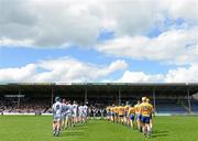 17 June 2012; The Waterford and Clare teams during the pre-match parade. Munster GAA Hurling Senior Championship Semi-Final, Clare v Waterford, Semple Stadium, Thurles, Co. Tipperary. Picture credit: Stephen McCarthy / SPORTSFILE