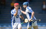 17 June 2012; Shane Walsh, Waterford, right, is congratulated by team-mate Eoin Kelly after scoreing his side's second goal. Munster GAA Hurling Senior Championship Semi-Final, Clare v Waterford, Semple Stadium, Thurles, Co. Tipperary. Picture credit: Stephen McCarthy / SPORTSFILE