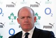 20 June 2012; Ireland head coach Declan Kidney during a press conference where the team for their Steinlager Series 2012, 3rd test, game against New Zealand on Saturday was announced. Ireland Rugby Press Conference, Crowne Plaza Hotel, Queenstown, New Zealand. Picture credit: Dianne Manson / SPORTSFILE