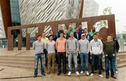 21 June 2012; The Ireland Cricket squad before a visit to the Titanic Exhibition. Titanic Quarter, Queen's Island, Belfast, Co. Antrim. Picture credit: Oliver McVeigh / SPORTSFILE