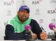 22 June 2012; Ireland coach Phil Simmons speaking to the media during a press conference ahead of their RSA Challenge ODI match against Australia on Saturday. Ireland Cricket Press Conference, Stormont, Belfast, Co. Antrim. Picture credit: Oliver McVeigh / SPORTSFILE