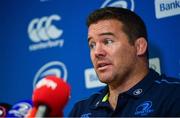 11 September 2017; Leinster scrum coach John Fogarty during a press conference in Leinster Rugby Headquarters in Dublin. Photo by Ramsey Cardy/Sportsfile