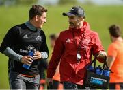 11 September 2017; Ian Keatley of Munster in conversation with head of fitness Aled Walters during Munster Rugby squad training at the University of Limerick in Limerick. Photo by Diarmuid Greene/Sportsfile