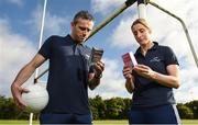 13 September 2017; Former Dublin GAA footballer and Cleanmarine for Men ambassador, Alan Brogan and current Mayo ladies GAA footballer Cora Staunton launch the Tested Sports Safe campaign, raising awareness amongst fellow athletes to look for the Tested Sports Safe® on pack in health food stores and Pharmacies. Athletes can also visit the Tested Sports Safe website to check their product’s batch number and view its test results: http://sportssafe.org/safe-batch-checker. Pictured is former Dublin GAA footballer and Cleanmarine for Men ambassador Alan Brogan, left, and current Mayo ladies GAA footballer Cora Staunton, right, at Liffey Gaels GAA, Kilmainham, Ballyfermot, Co Dublin. Photo by Seb Daly/Sportsfile