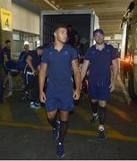 13 September 2017; Adam Byrne, left, and Jack Conan of Leinster pictured during the squad's arrival at OR Tambo Airport in Johannesburg, South Africa. Photo by Sydney Seshibedi/Sportsfile