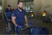 13 September 2017; Michael Bent of Leinster pictured during the squad's arrival at OR Tambo Airport in Johannesburg, South Africa. Photo by Sydney Seshibedi/Sportsfile