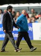 13 September 2017; Match Referee Javagal Srinath with on-field umpire Mark Hawthorne, right, after inspecting the pitch before the One Day International match between Ireland and West Indies at Stormont in Belfast. Photo by Piaras Ó Mídheach/Sportsfile