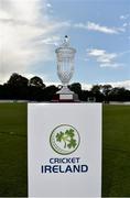 13 September 2017; A general view of the trophy after the One Day International match between Ireland and West Indies was cancelled due to a wet pitch at Stormont in Belfast. Photo by Piaras Ó Mídheach/Sportsfile