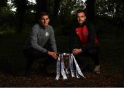 13 September 2017; David McAllister of Shamrock Rovers and Robbie Benson of Dundalk in attendance at a media conference in advance of the EA SPORTS Cup Final at the FAI HQ in Abbotstown, Dublin. Photo by Stephen McCarthy/Sportsfile