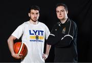 13 September 2017; Conor McFeely of LYIT Donegal, left, and LYIT Donegal Coach, Niall McDermott, pictured at the official launch of the Basketball Ireland season 2017/18 at the National Basketball Arena in Tallaght, Dublin, where the Hula Hoops National Cup draw also took place. Photo by Sam Barnes/Sportsfile