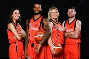 13 September 2017; Pyrobel Killester, Dublin, players, from left, Aoife O'Halloren, Royce Williams, Hannah Taunton and Andrew McKeever pictured at the official launch of the Basketball Ireland season 2017/18 at the National Basketball Arena in Tallaght, Dublin, where the Hula Hoops National Cup draw also took place. Photo by Sam Barnes/Sportsfile