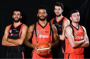 13 September 2017; Pyrobel Killester, Dublin, players, from left, Rodrigo Manuel, Royce Williams, Luis Garcia and Andrew McKeever pictured at the official launch of the Basketball Ireland season 2017/18 at the National Basketball Arena in Tallaght, Dublin, where the Hula Hoops National Cup draw also took place. Photo by Sam Barnes/Sportsfile