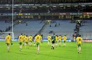 24 March 2012; A dejected Donegal team make their way down to the canal end to begin their warm-down after the game. Allianz Football League, Division 1, Round 6, Dublin v Donegal, Croke Park, Dublin. Picture credit: Dáire Brennan / SPORTSFILE