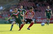 22 June 2012; Patrick McEleney, Derry City, in action against Daryl Hogan, Cork City. Airtricity League Premier Division, Cork City v Derry City, Turners Cross, Cork. Picture credit: Matt Browne / SPORTSFILE