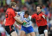 24 June 2012; Drew Wylie, Monaghan, in action against Eoin McCartan, left, and Conor Laverty, Down. Ulster GAA Football Senior Championship Semi-Final, Down v Monaghan, Morgan Athletic Grounds, Armagh. Picture credit: Dáire Brennan / SPORTSFILE
