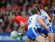 24 June 2012; Eoin McCartan, Down, in action against Dessie Mone, left, and Drew Wylie, Monaghan. Ulster GAA Football Senior Championship Semi-Final, Down v Monaghan, Morgan Athletic Grounds, Armagh. Picture credit: Dáire Brennan / SPORTSFILE