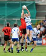 24 June 2012; Dick Clerkin, Monaghan, contests a high ball against Kalum King, Down. Ulster GAA Football Senior Championship Semi-Final, Down v Monaghan, Morgan Athletic Grounds, Armagh. Picture credit: Dáire Brennan / SPORTSFILE