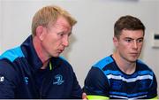 15 September 2017; Head coach Leo Cullen, left, and Luke McGrath  in attendance during the Leinster Rugby Captain's Run and Press Conference at Nelson Mandela Bay Stadium in Port Elizabeth, South Africa. Photo by Richard Huggard/Sportsfile