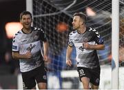 15 September 2017; Keith Ward, right, of Bohemians celebrates after scoring his side's first goal of the game during the SSE Airtricity League Premier Division match between Drogheda United and Bohemians at United Park in Drogheda, Co. Louth. Photo by Seb Daly/Sportsfile