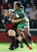 15 September 2017; Bundee Aki of Connacht is tackled by Jack Dixon of Dragons during the Guinness PRO14 Round 3 match between Dragons and Connacht at Rodney Parade in Newport, Wales. Photo by Chris Fairweather/Sportsfile