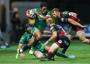 15 September 2017; Bundee Aki of Connacht in action against Sarel Pretorius of Dragons of Dragons during the Guinness PRO14 Round 3 match between Dragons and Connacht at Rodney Parade in Newport, Wales. Photo by Gareth Everett  /Sportsfile