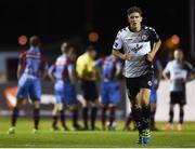 15 September 2017; Oscar Brennan of Bohemians leaves the field after being sent off during the SSE Airtricity League Premier Division match between Drogheda United and Bohemians at United Park in Drogheda, Co. Louth. Photo by Seb Daly/Sportsfile