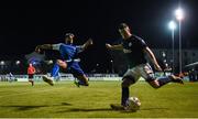15 September 2017; Aaron Greene of Bray Wanderers in action against Barry Cotter of Limerick during the SSE Airtricity League Premier Division match between Bray Wanderers and Limerick FC at the Carlisle Grounds in Wicklow. Photo by David Fitzgerald/Sportsfile