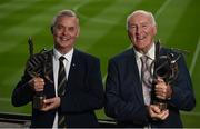 16 September 2017; Former Donegal footballer Brian McEniff, left, and former Kilkenny hurler Eddie Keher with their Lifetime Achievement Awards at the GPA Former Players Event at Croke Park in Dublin. Photo by Cody Glenn/Sportsfile