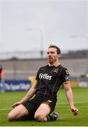 16 September 2017; David McMillan of Dundalk celebrates after scoring his side's first goal during the EA Sports Cup Final between Shamrock Rovers and Dundalk at Tallaght Stadium in Dublin. Photo by Stephen McCarthy/Sportsfile